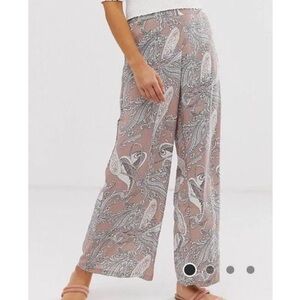 ASOS Paisley Print Pull-On Wide Leg Pants